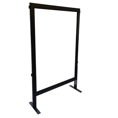 Officesource SafeGuard Barrier Collection Clear Acrylic Desk Top Screen with Black Frame ADTS201BK